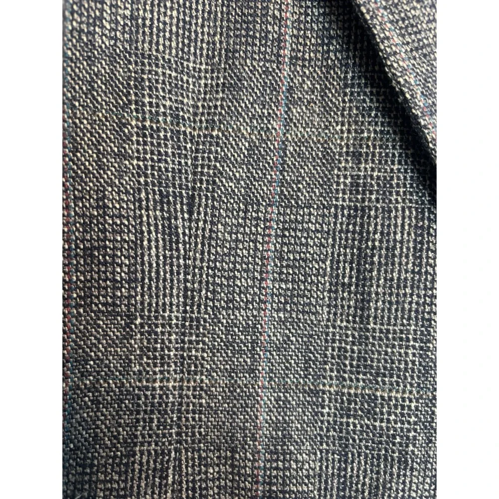 Vtg John Craigmiles 42R Sport Coat Blazer Gray Tweed Windowpane Jacket Wool Bl